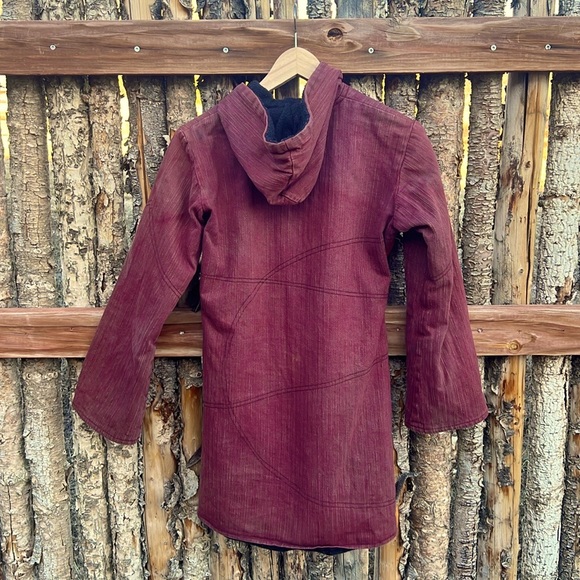 Unique, natural dyed spring jacket. Fun asymmetrical details! - Picture 5 of 5